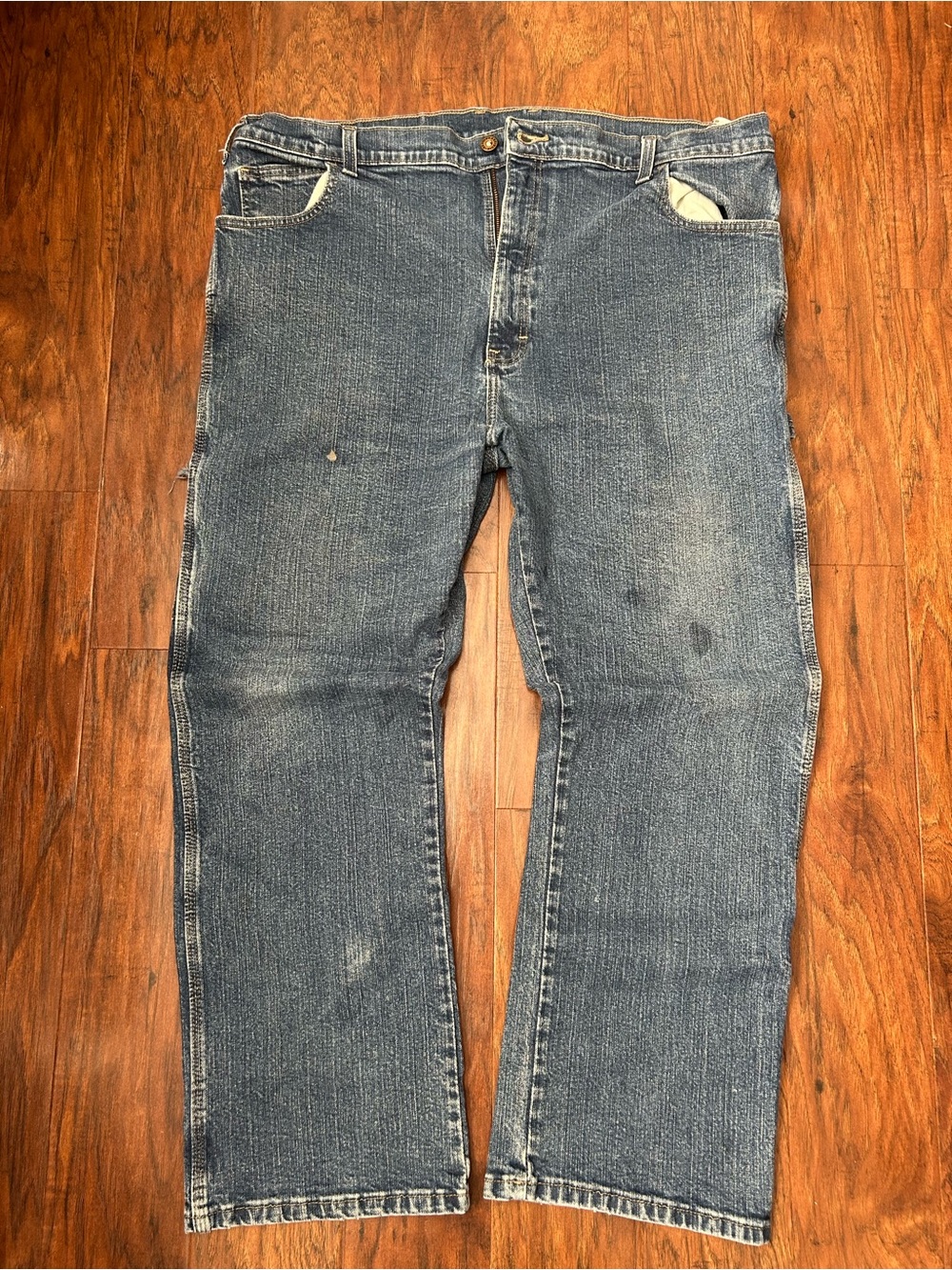 Dickies Men's Relaxed Fit Faded Blue Work Jeans